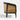Elegant Black Cane Accent Chair with Plush Ivory Cushion - Modern French Style
