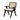Chic Black Oak Cane Rattan Dining Chair with Upholstered Armrests