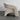Elegant Cream Fabric Accent Chair, Linen Armchair with Modern Curved Design