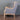 Charming French Country Linen & Solid Oak Wood Antique Accent Chair