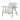 Modern White Occasional Chair Forged Metal Frame Living Room Accent