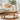 Elegant Solid Oak Wood Round Coffee Table with Tempered Glass Top