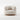 Cozy Nordic Boucle Armchair & Ottoman Set - White Fabric, Oak Base