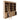 Antique Oak Wood Executive Three-Section Bookcase Wall with Rolling Ladder