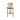 Chic Beige Upholstered Curved Kitchen Stool with Solid Oak Exposed Back