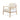 Luxurious Oak Wood Frame White Linen Modern Accent Armchair for Living Room