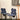 Vintage Italian Design Midnight Blue Flower Dining Chair Chrome Base