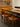 1960s Italian Mid-Century Modern Solid Wood Dining Table with Structured Legs